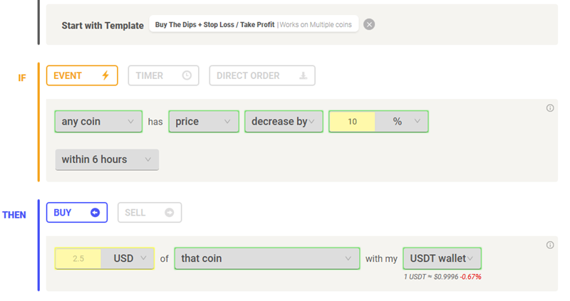 Choosing a Coinrule Template 