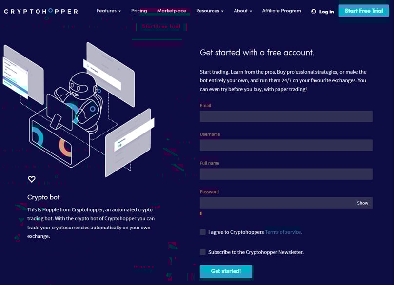 Cryptohopper Signup